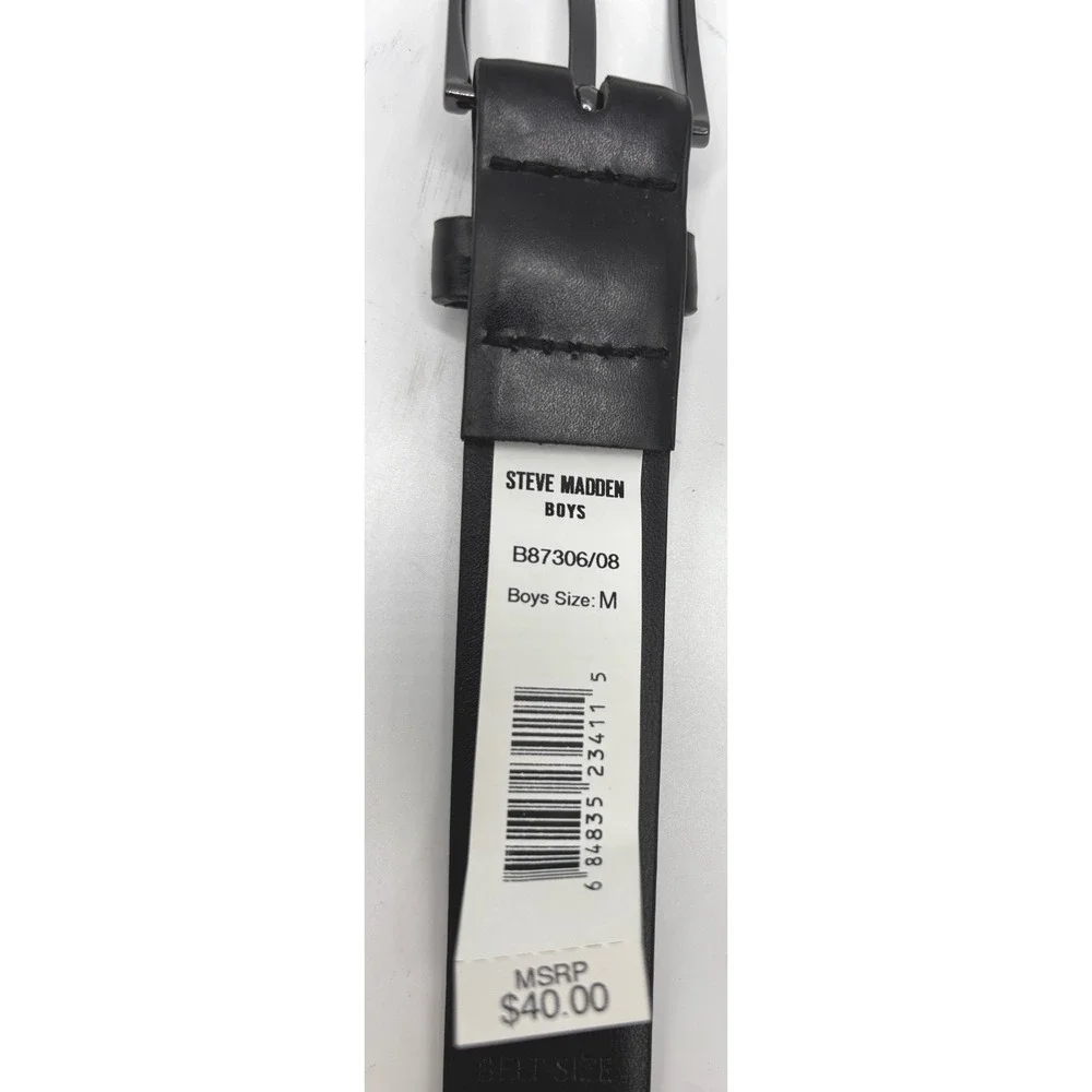 Steve Madden Boys Black Dress Belt Size M 26–28